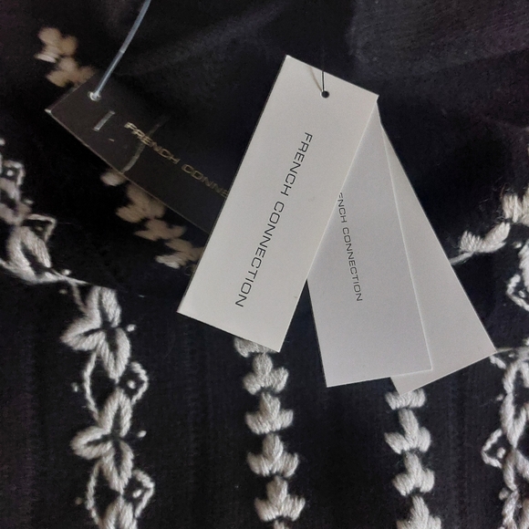 French Connection The Ella wool blend black and white knit sweater Medium M - Picture 3 of 9